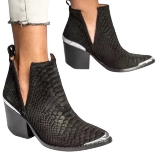 Jeffrey Campbell Shoes - Jeffrey Campbell CROMWELL Black Suede Snake Boots